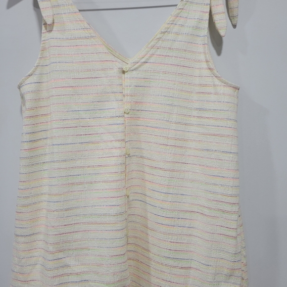 Loft Ann Taylor Women's Bow Strap Button Flounce Dress Size S - Picture 5 of 10